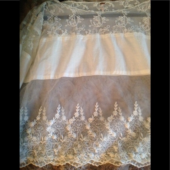 Free People ivory sheer lace blouse - Picture 3 of 6